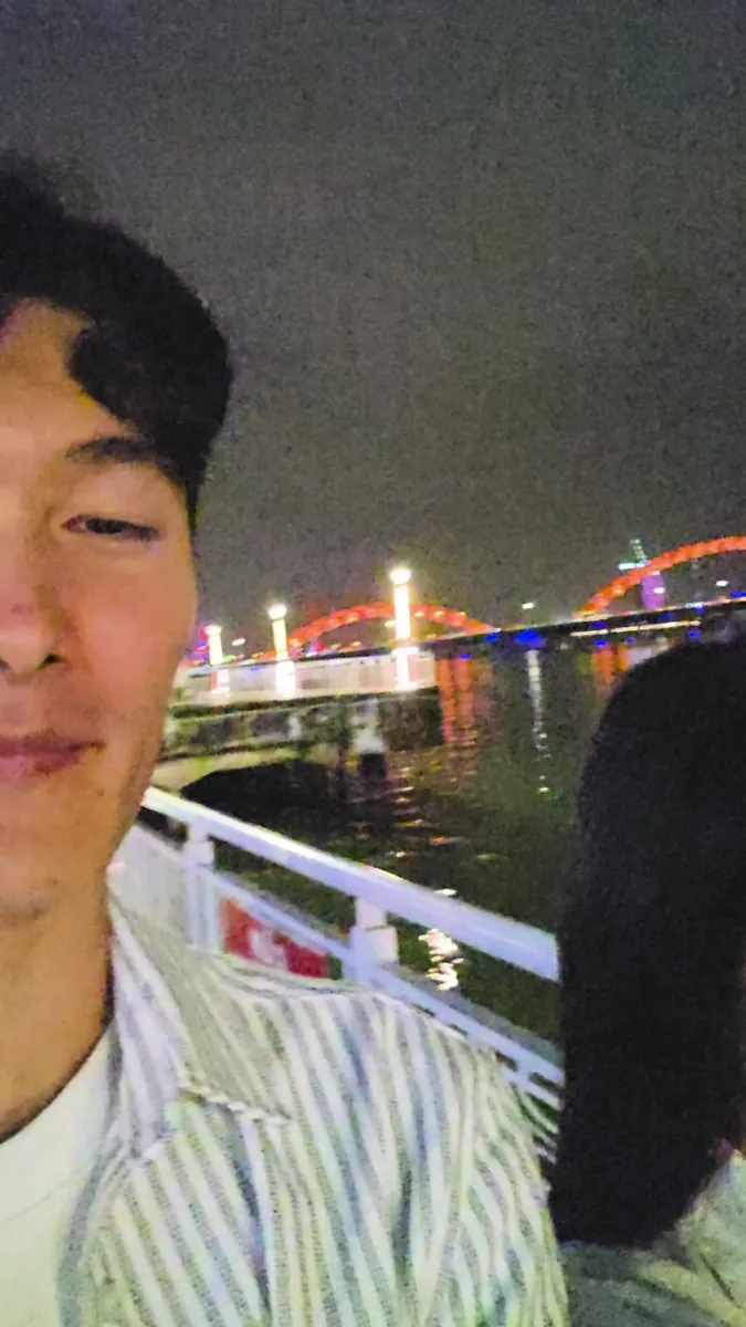 다낭 박당 거리 강변에서 본 용다리 야경